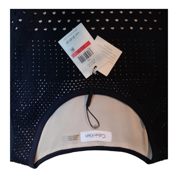 Calvin Klein Short Sleeve Cold Shoulder Sweater Dress Twilight Navy Small - Picture 9 of 12